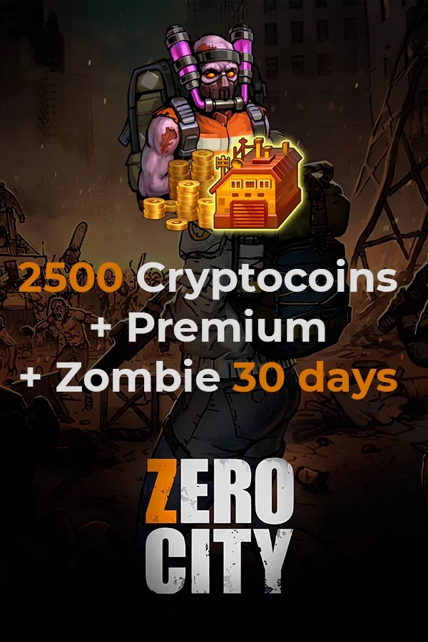 Buy 2500 Cryptocoins + Premium + Zombie 30 days for Zero City by ID