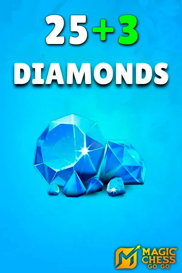Buy 25 + 3 Diamonds Magic Chess: GO GO by ID
