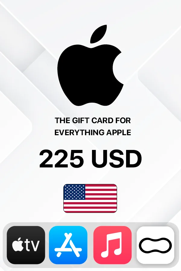 Подарочная карта Apple iTunes 225 USD (США)