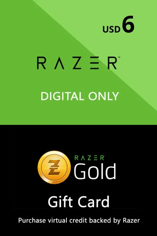 Подарочная карта Razer Gold 6$ Весь мир