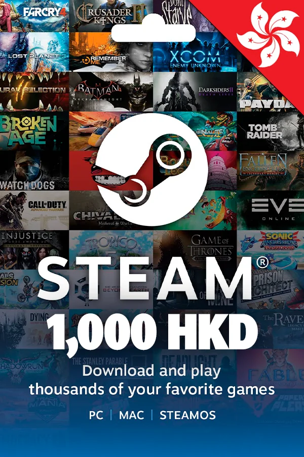 Подарункова карта Steam Wallet 1000 HKD (Гонконг)