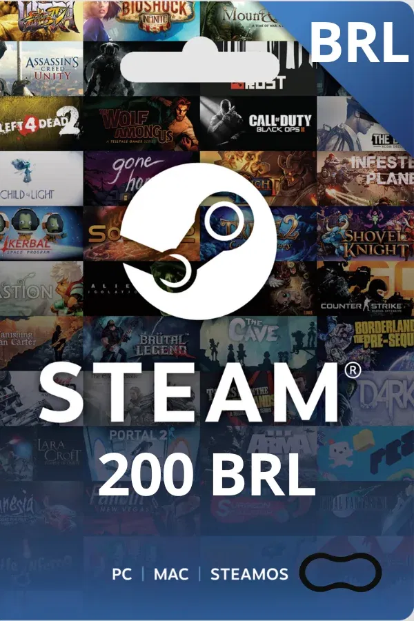 Подарочная карта Steam $200 BRL Бразилия