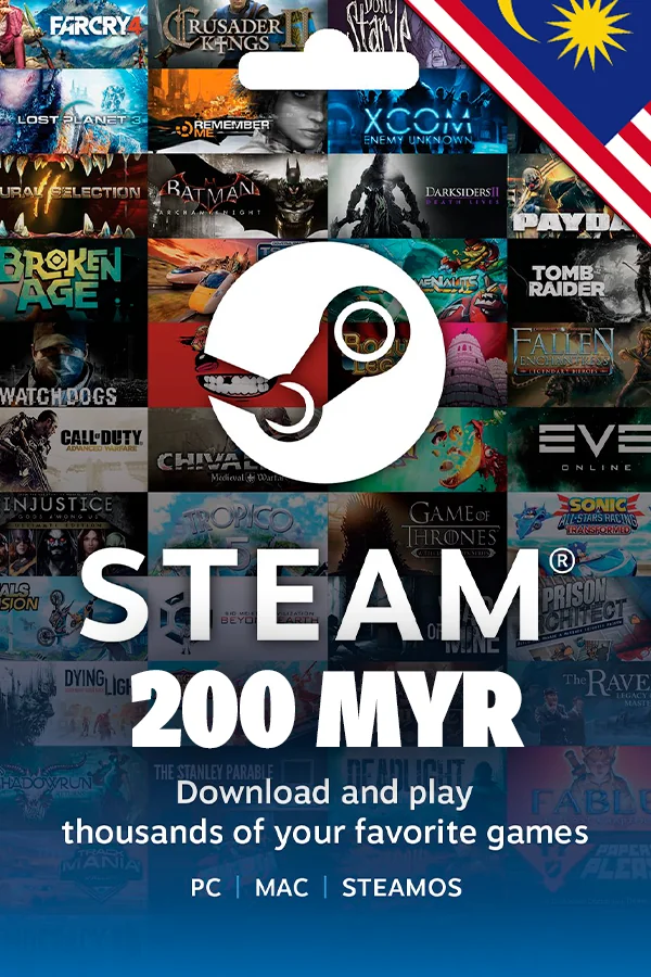 Подарункова карта Steam Wallet 200 MYR (Малайзія)