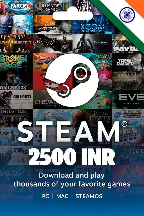 Steam Wallet Gift Card 2500 INR (India)