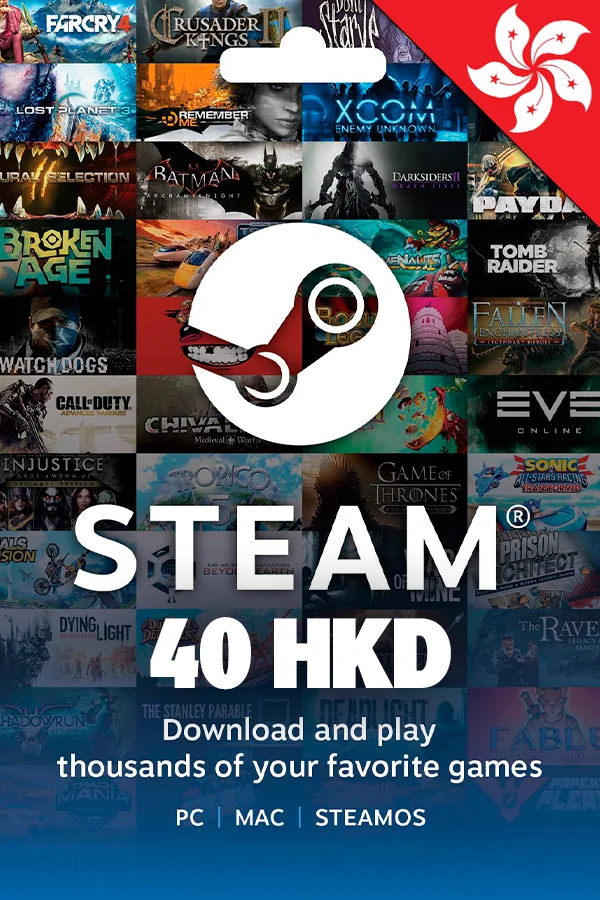 Подарункова карта Steam Wallet 40 HKD (Гонконг)
