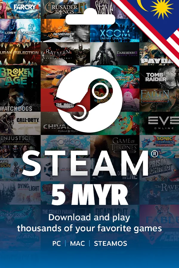 Подарункова карта Steam Wallet 5 MYR (Малайзія)