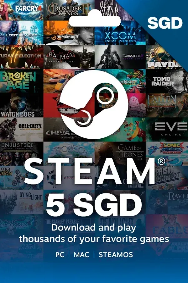 Купити Подарункову Карту Steam S$5 SGD Сінгапур