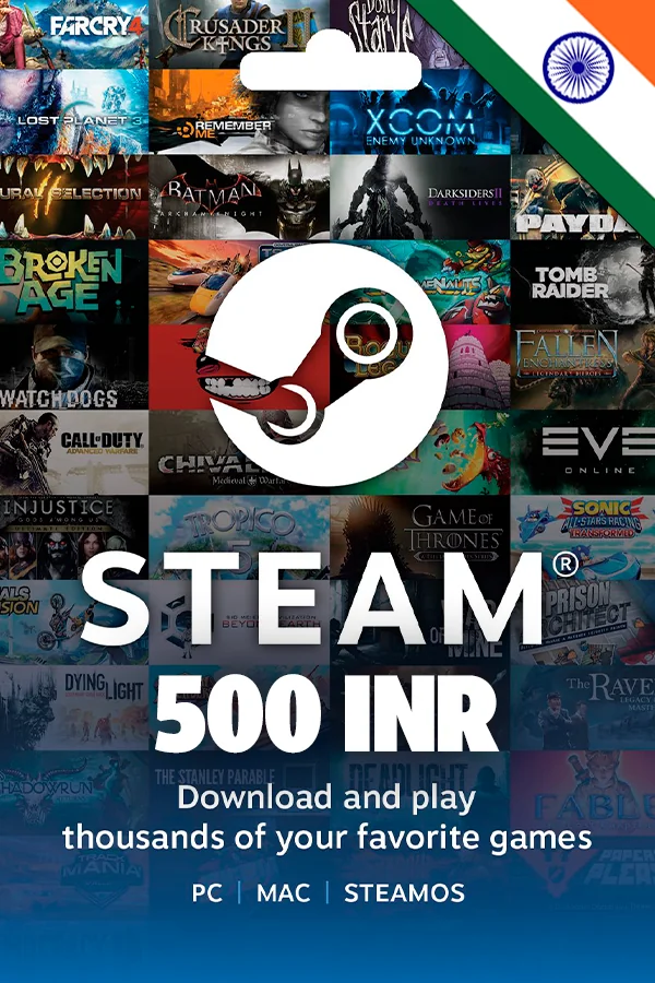 Steam Wallet Gift Card 500 INR (India)