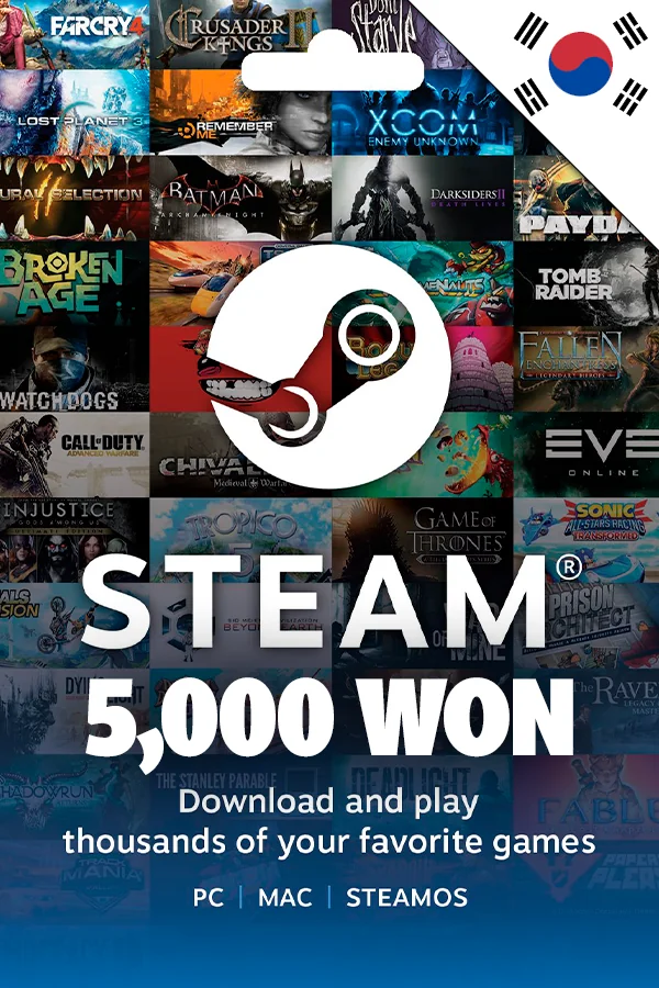 Подарункова карта Steam Wallet 5,000 WON (Південна Корея)