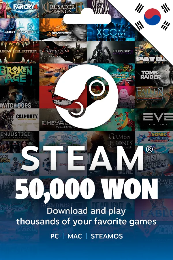 Подарункова карта Steam Wallet 50,000 WON (Південна Корея)