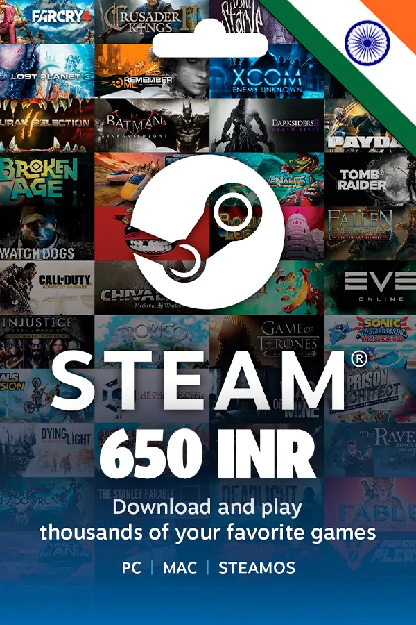 Steam Wallet Gift Card 650 INR (India)