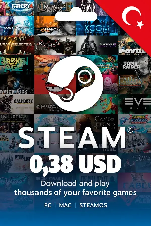 Steam Wallet Gift Card 0,38 USD (Turkey)