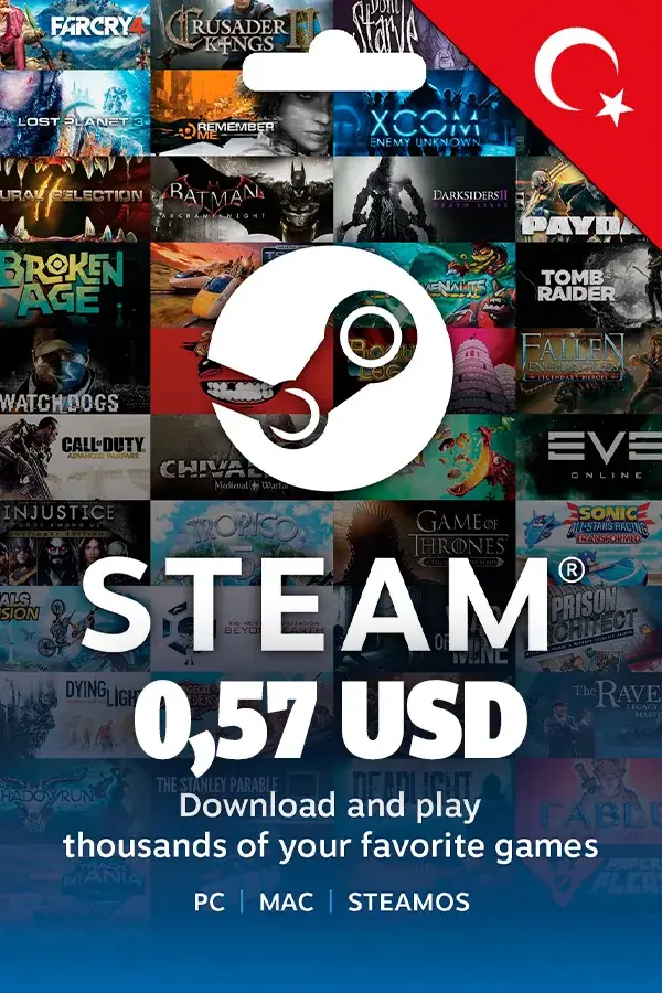 0,57 USD Steam Turkey Wallet Code