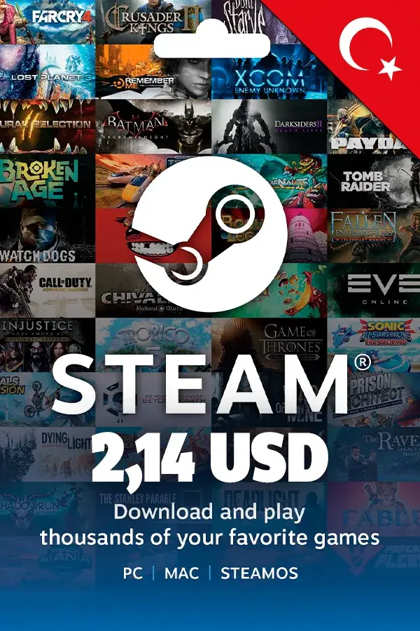 Steam Wallet Gift Card 2,14 USD (Turkey)