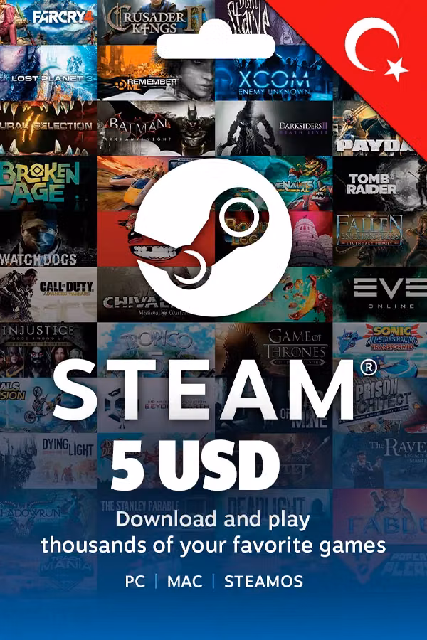 Steam Wallet Gift Card 5 USD (Turkey)