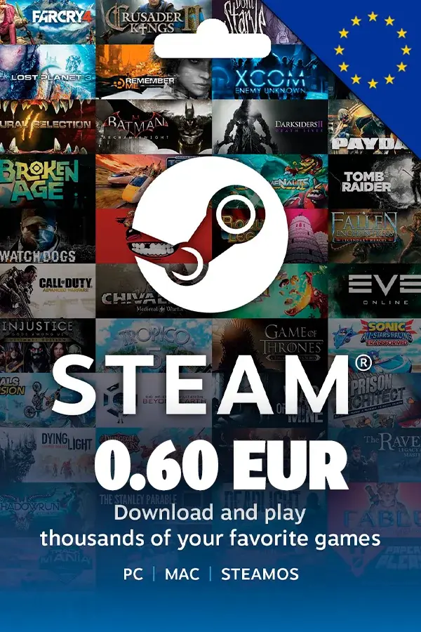 Steam Wallet Gift Card 0.60 EUR (Europe)