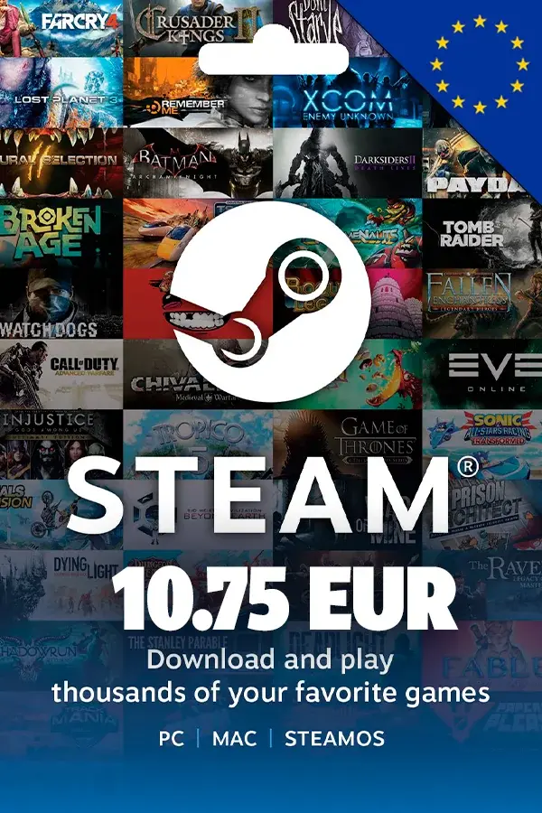 Steam Wallet Gift Card 10.75 EUR (Europe)