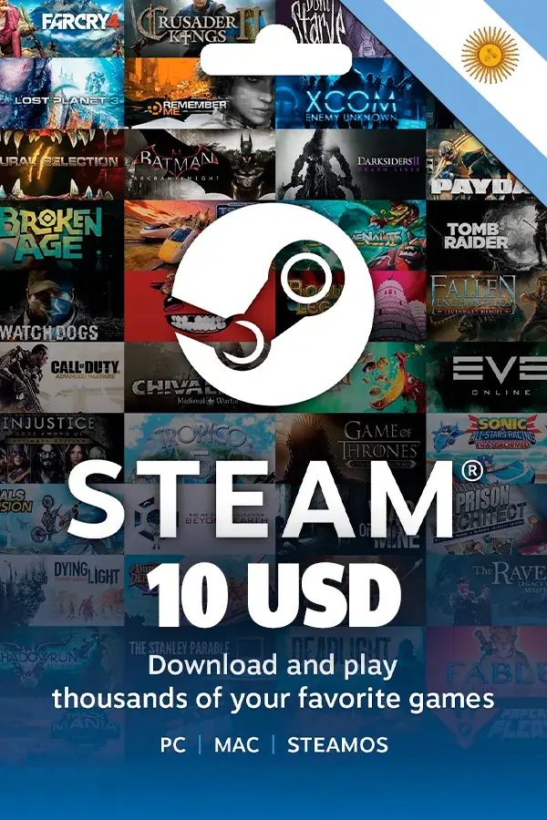 10 USD Steam Argentina Wallet Code