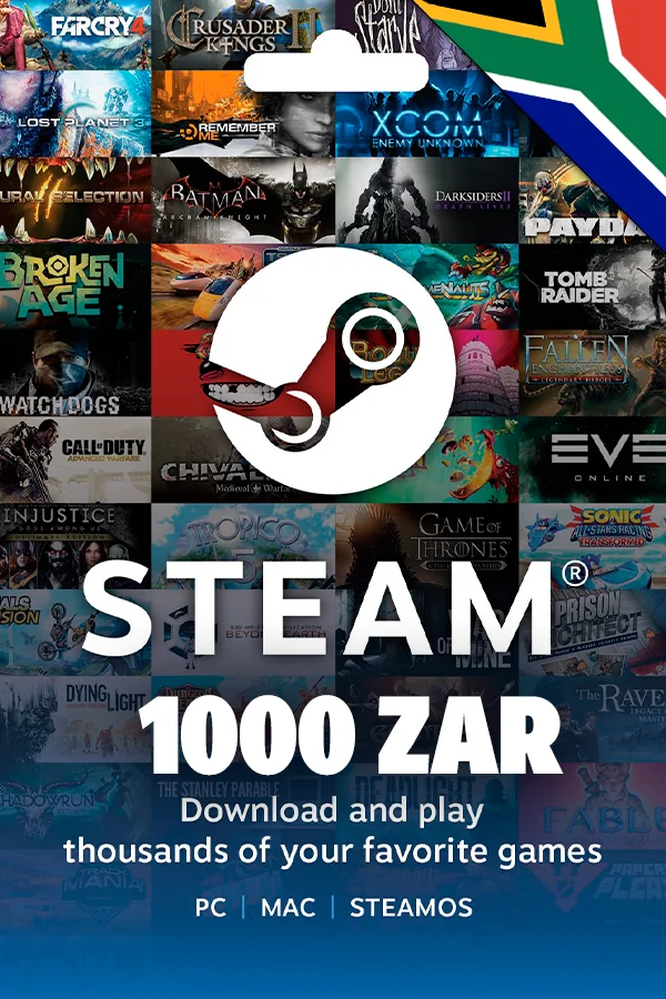 1000 ZAR Steam South Africa Wallet Code