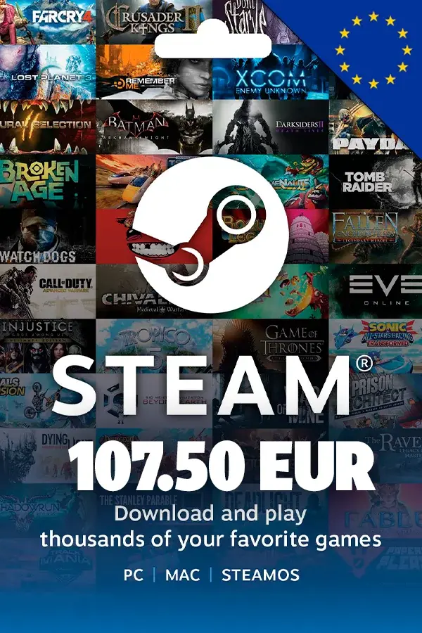 Steam Wallet Gift Card 107.50 EUR (Europe)
