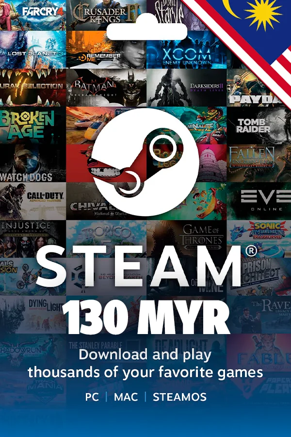 Подарункова карта Steam Wallet 130 MYR (Малайзія)