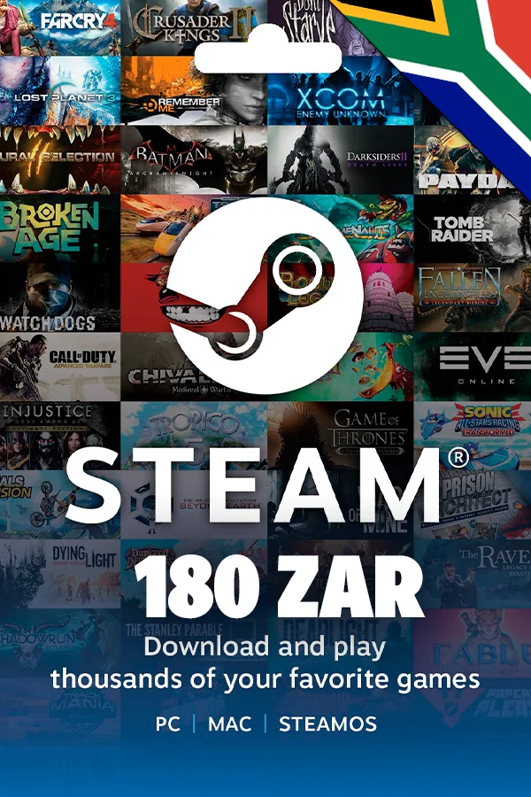 180 ZAR Steam South Africa Wallet Code