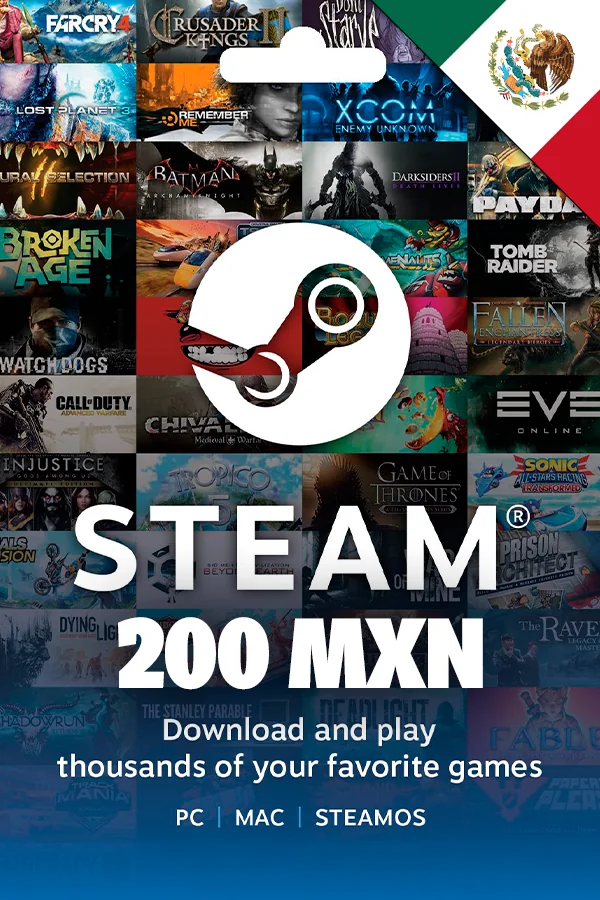 200 MXN Steam Mexico Wallet Code