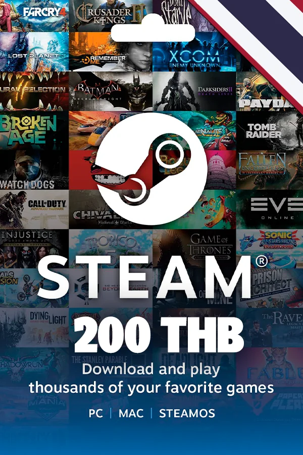 Steam Wallet Gift Card 200 THB (Thailand)