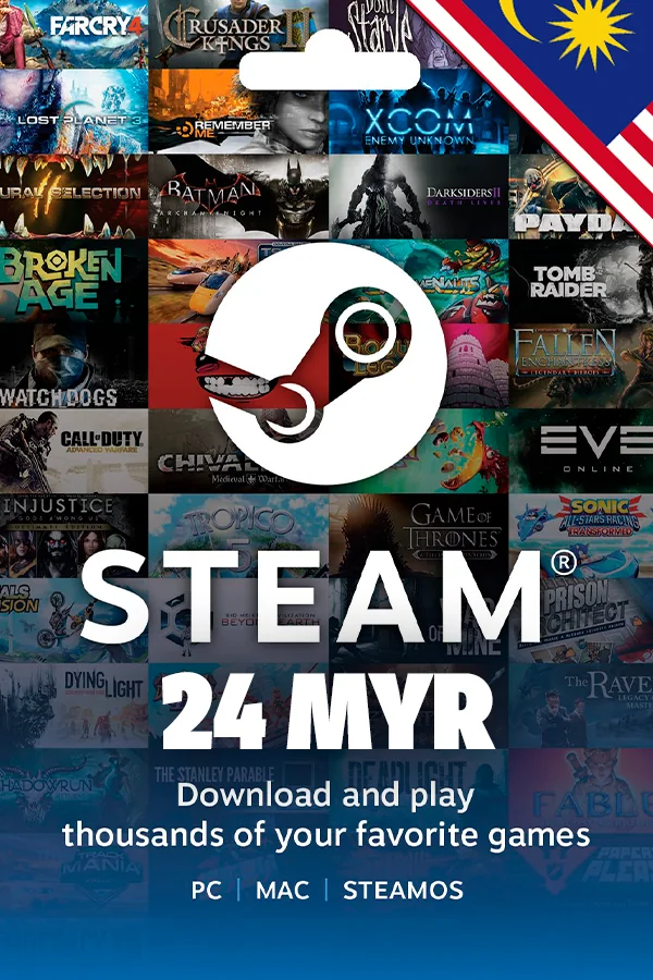 Подарункова карта Steam Wallet 24 MYR (Малайзія)