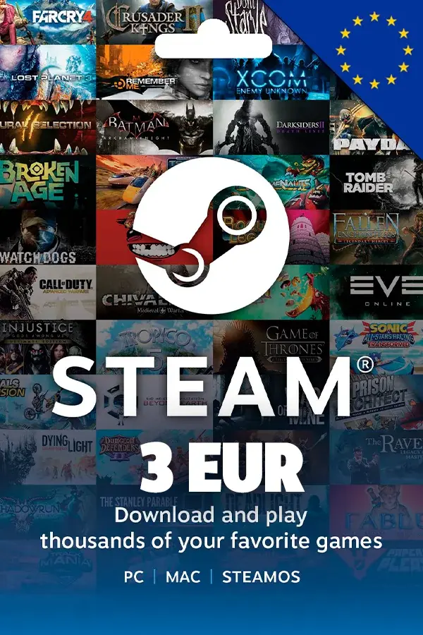 Steam Wallet Gift Card 3 EUR (Europe)