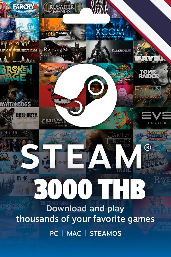 Steam Wallet Gift Card 3000 THB (Thailand)