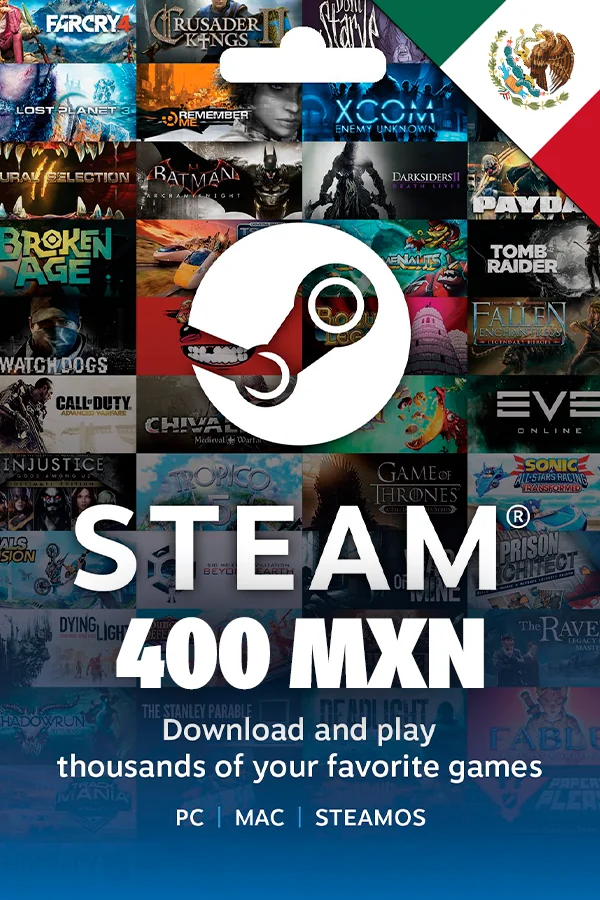 Steam Wallet Gift Card 400 MXN (Mexico)