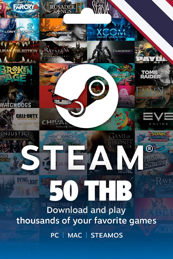 Steam Wallet Gift Card 50 THB (Thailand)