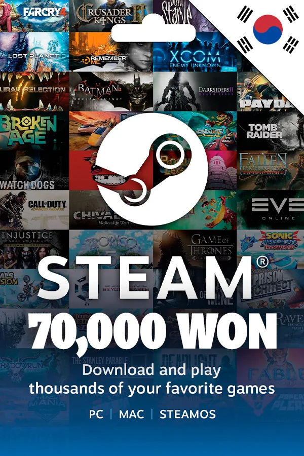 Подарункова карта Steam Wallet 70,000 WON (Південна Корея)