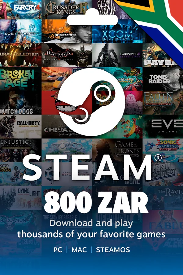 800 ZAR Steam South Africa Wallet Code