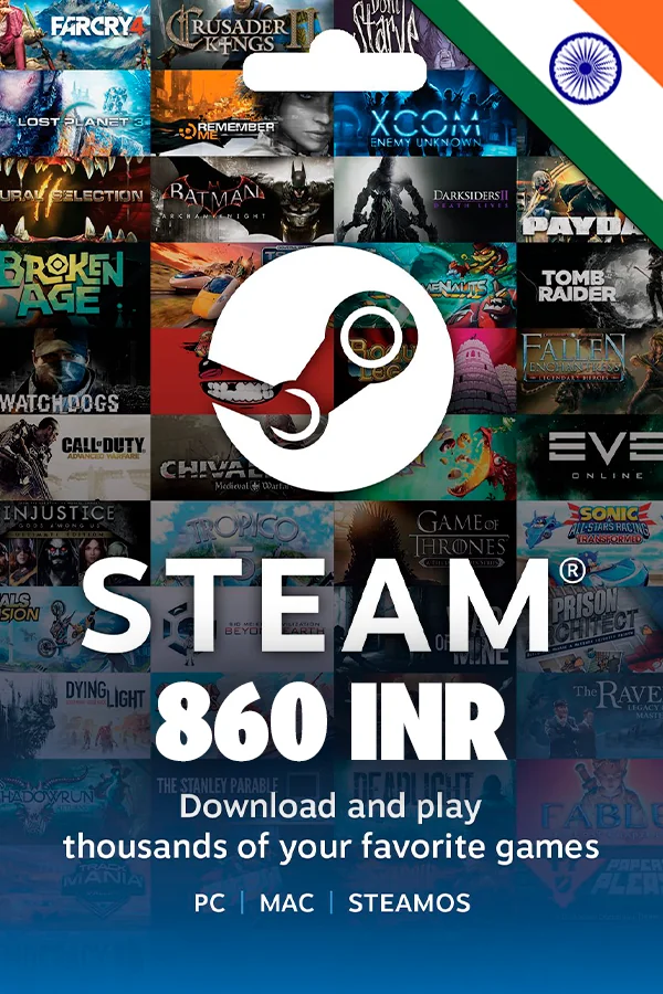 Steam Wallet Gift Card 860 INR (India)